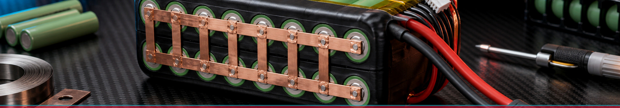 AI-rendered custom drone battery pack with copper busbars and high-current leads