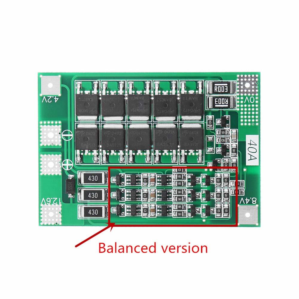 3S 40A BMS – 12.6V Li-ion Protection Board with Top Balancing