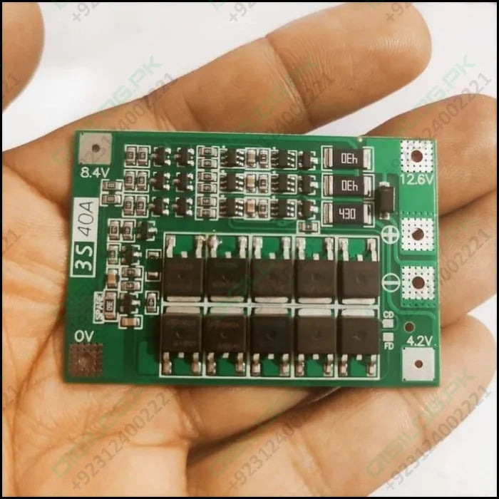 3S 40A BMS – 12.6V Li-ion Protection Board with Top Balancing