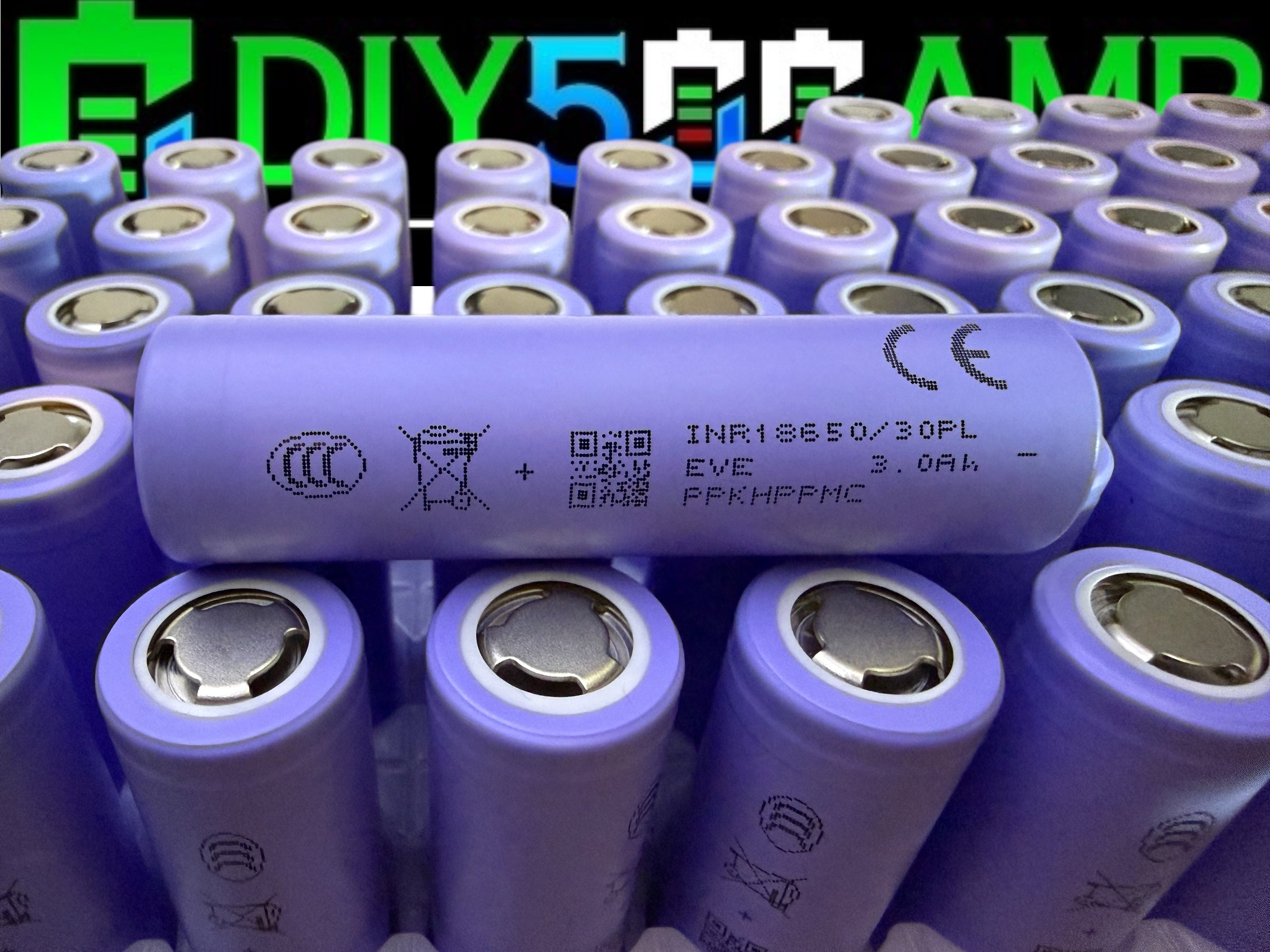 EVE 30PL 18650 3000mAh 60A Battery Cell - Tabless