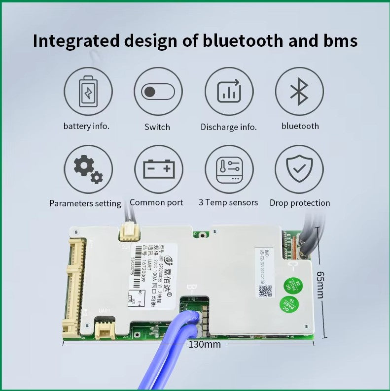 JBD 6-8S 100A Smart BMS with UART & Bluetooth for Li-ion