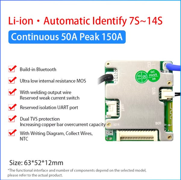 JBDBMS Smart BMS BT 50A