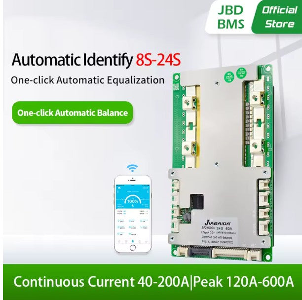 JBD Smart BMS SP24S004 – 8S–24S, 150A with UART, RS485,