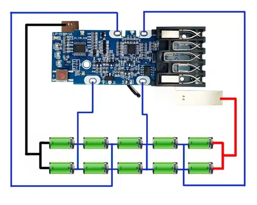 Milwaukee M18 18V 6Ah Battery Case & PCB Kit (No Cells Included)