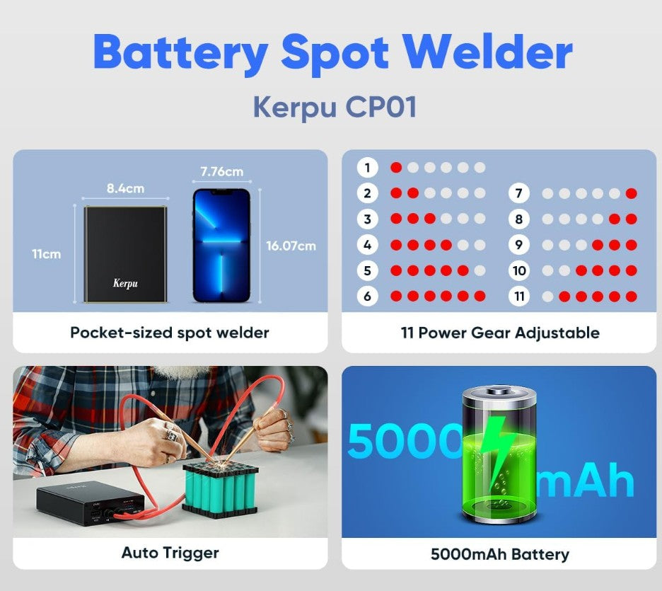 Kerpu CP01 5000mAh Pocket Spot Welder – Made by AWithZ | Affordable Entry-Level Portable Welding Machine