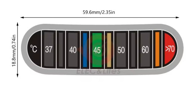 Stick-On Temperature Indicator Strip (37–70°C Range)
