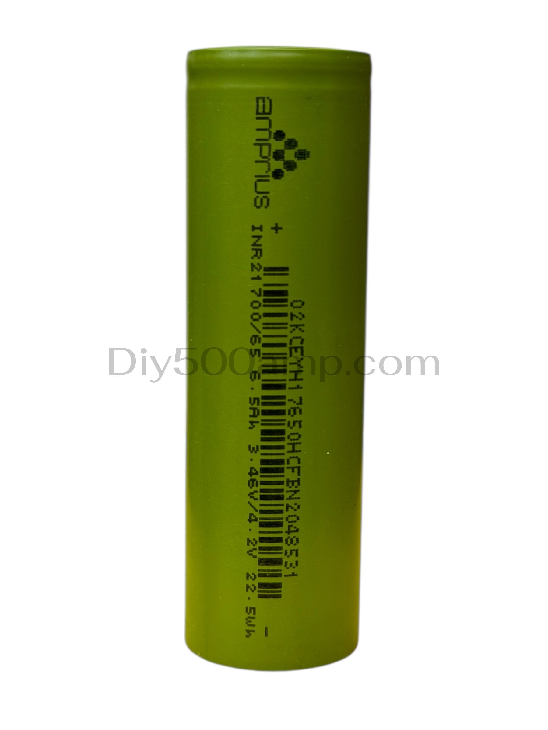 Amprius INR21700-65A 6500mAh lithium-ion battery cell, upright front view