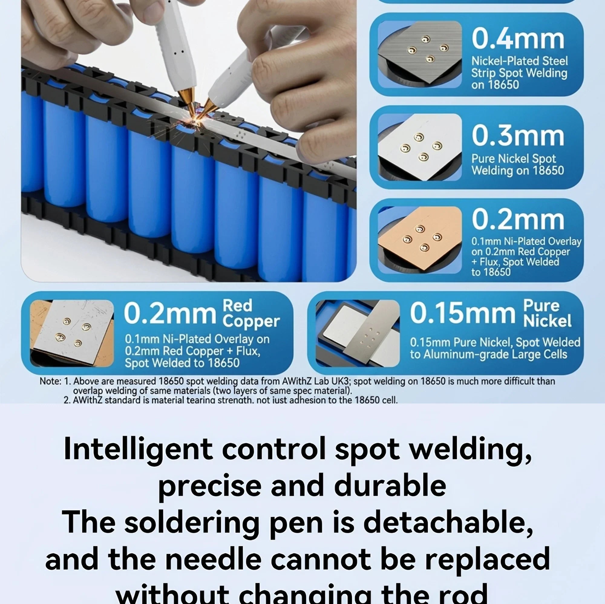 AWithZ UK3 detachable welding pen with replaceable copper electrode tips