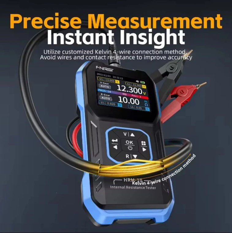 FNIRSI HRM-10 Premium Battery Tester Kit with Clamp