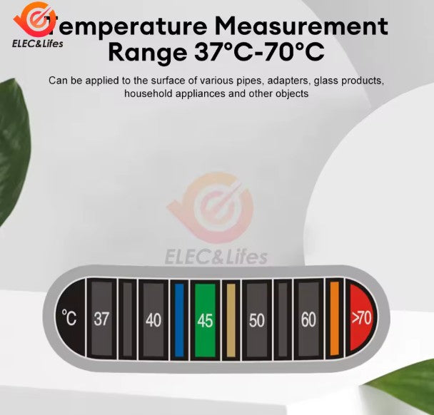 Stick-On Temperature Indicator Strip (37–70°C Range) - battery building product photo 3