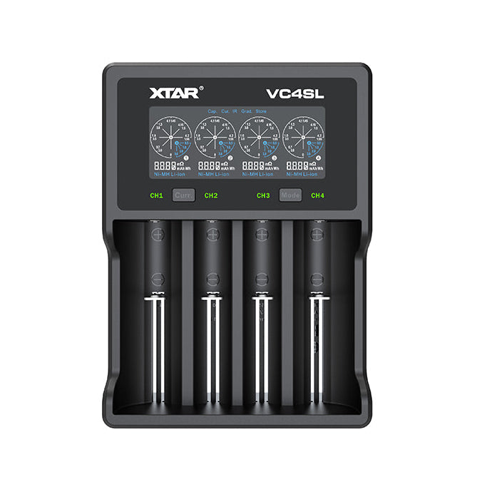 XTAR VC4SL four-bay LCD battery charger and analyzer