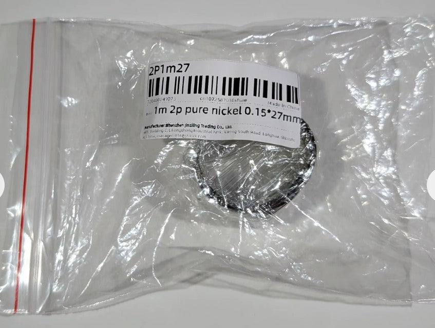 1M Pure Nickel Strip 2P 0.15x27mm – High Purity 99.96% for 18650 Battery Pack Welding, detail view 3