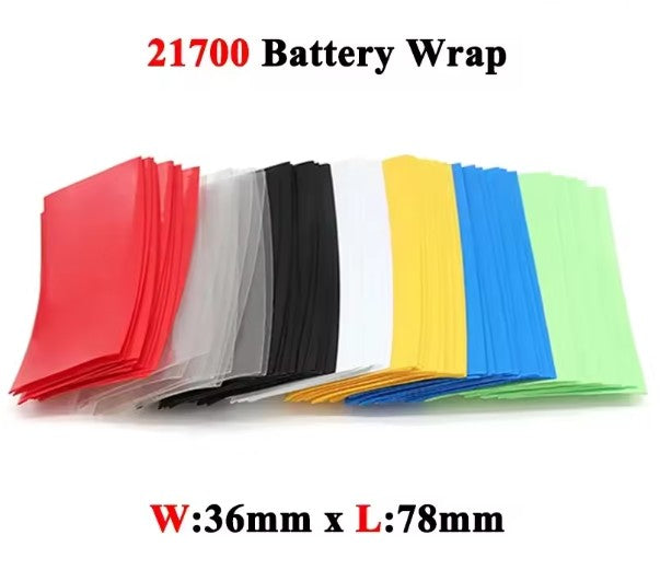 21700 PVC Heat Shrink Tube – Precut Battery Wrap 100 pcs