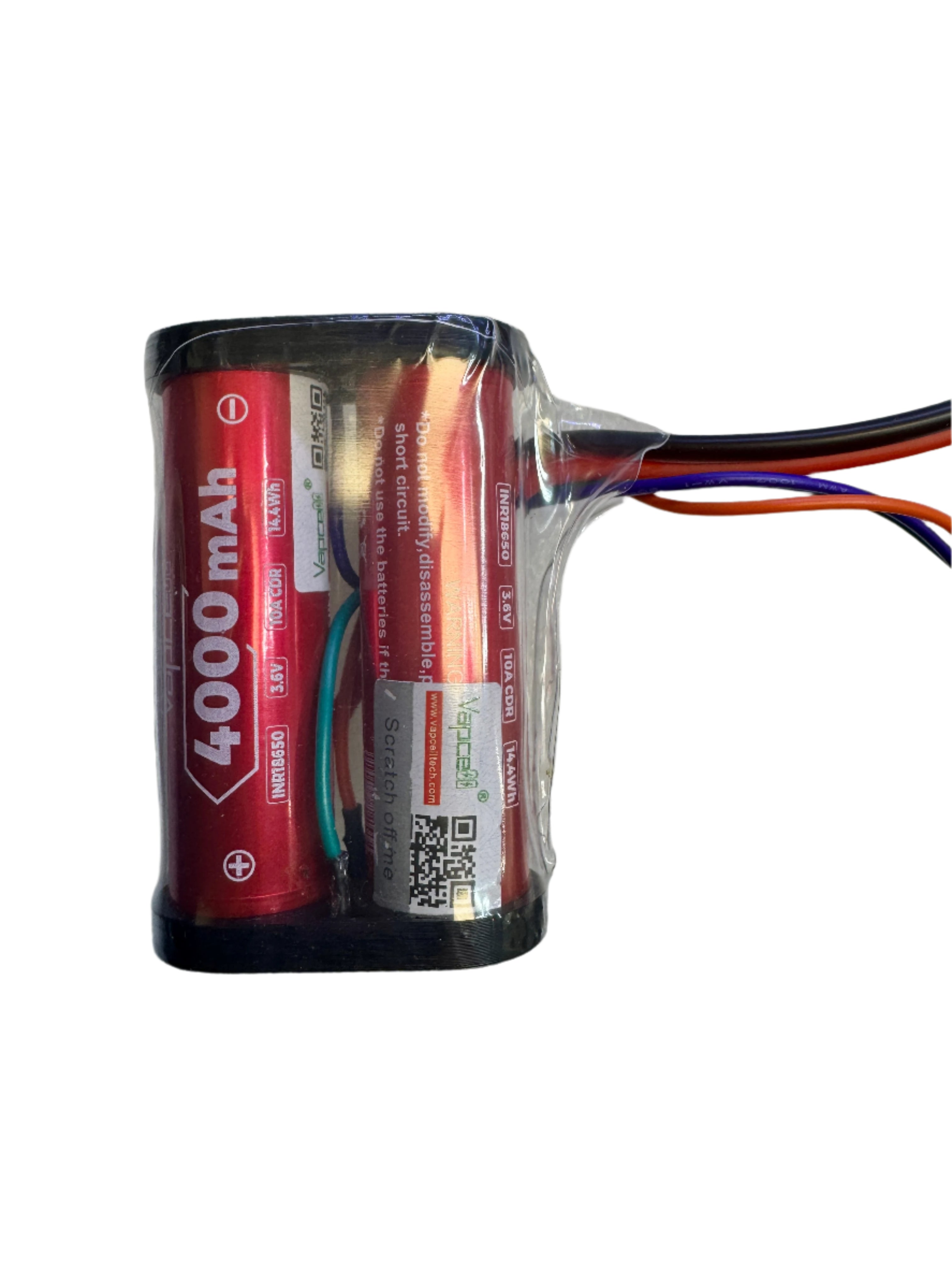 2S1P Receiver Battery Pack – 7.2V 4000mAh (Vapcell N40) – JST 3-Pin & 16AWG Cable