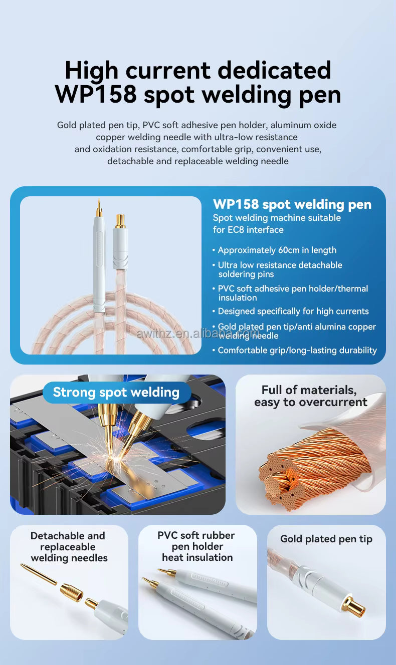 AWithZ WP158 Spot Welding Pens – Premium Copper Handheld Electrodes for Battery Building