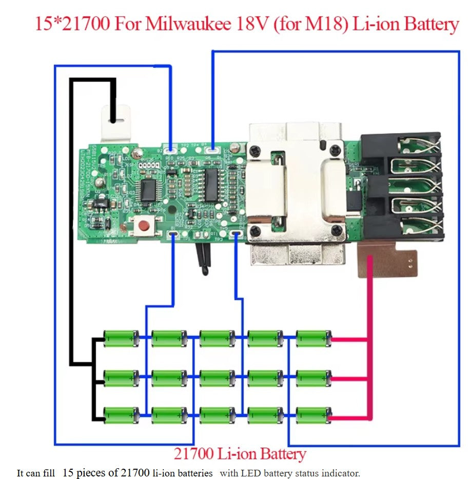 Milwaukee 18V Li-ion Battery Case 15ah (12ah)