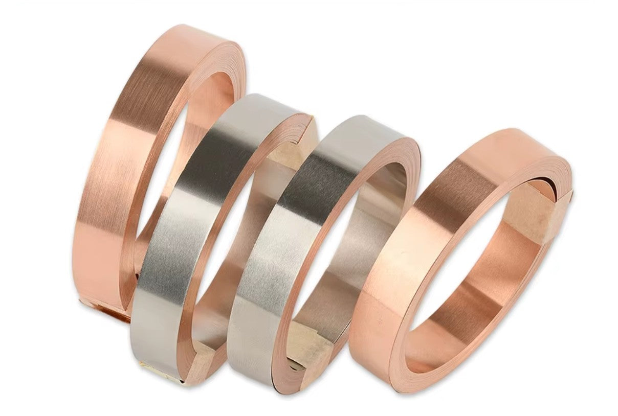 Nickel-Plated Copper Tape 0.2 × 10 mm (5 Meters) – High Conductivity T2 Copper for Battery Building