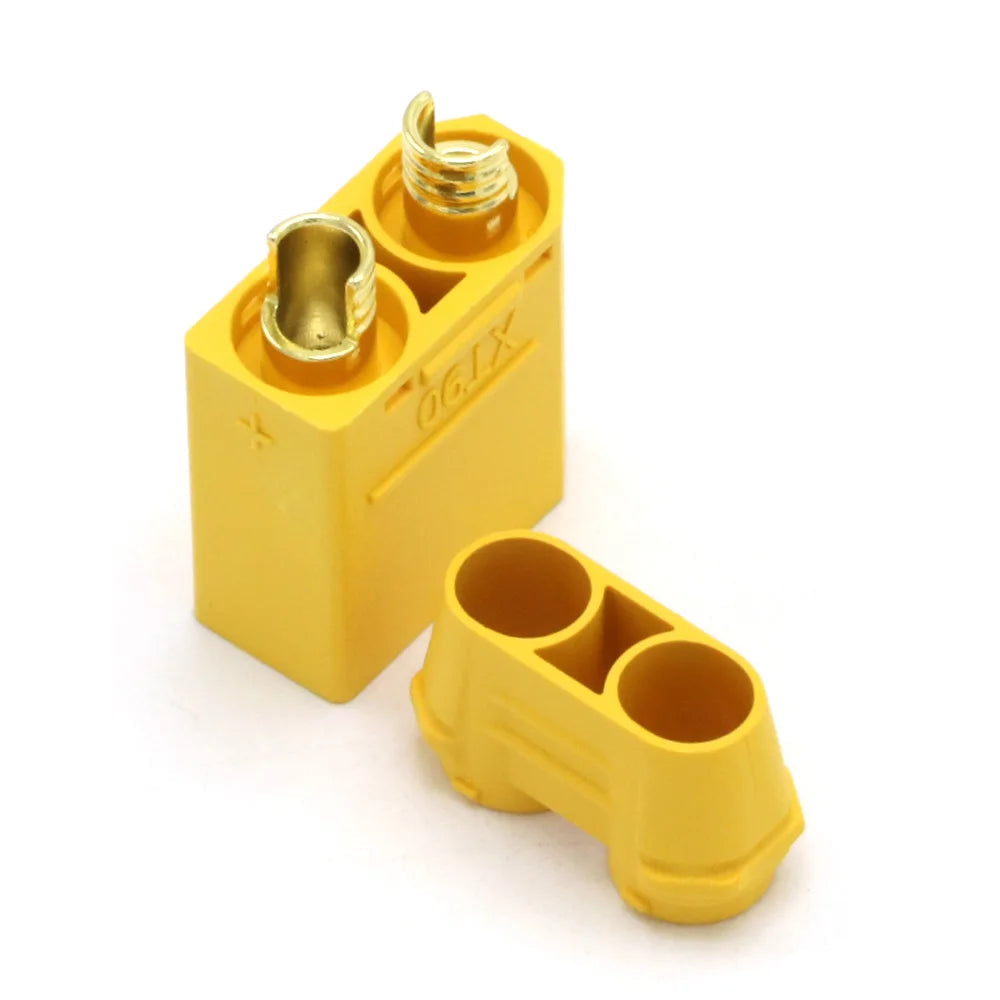 AMASS XT90H copper-contact connector pair for RC, UAV, and battery pack wiring