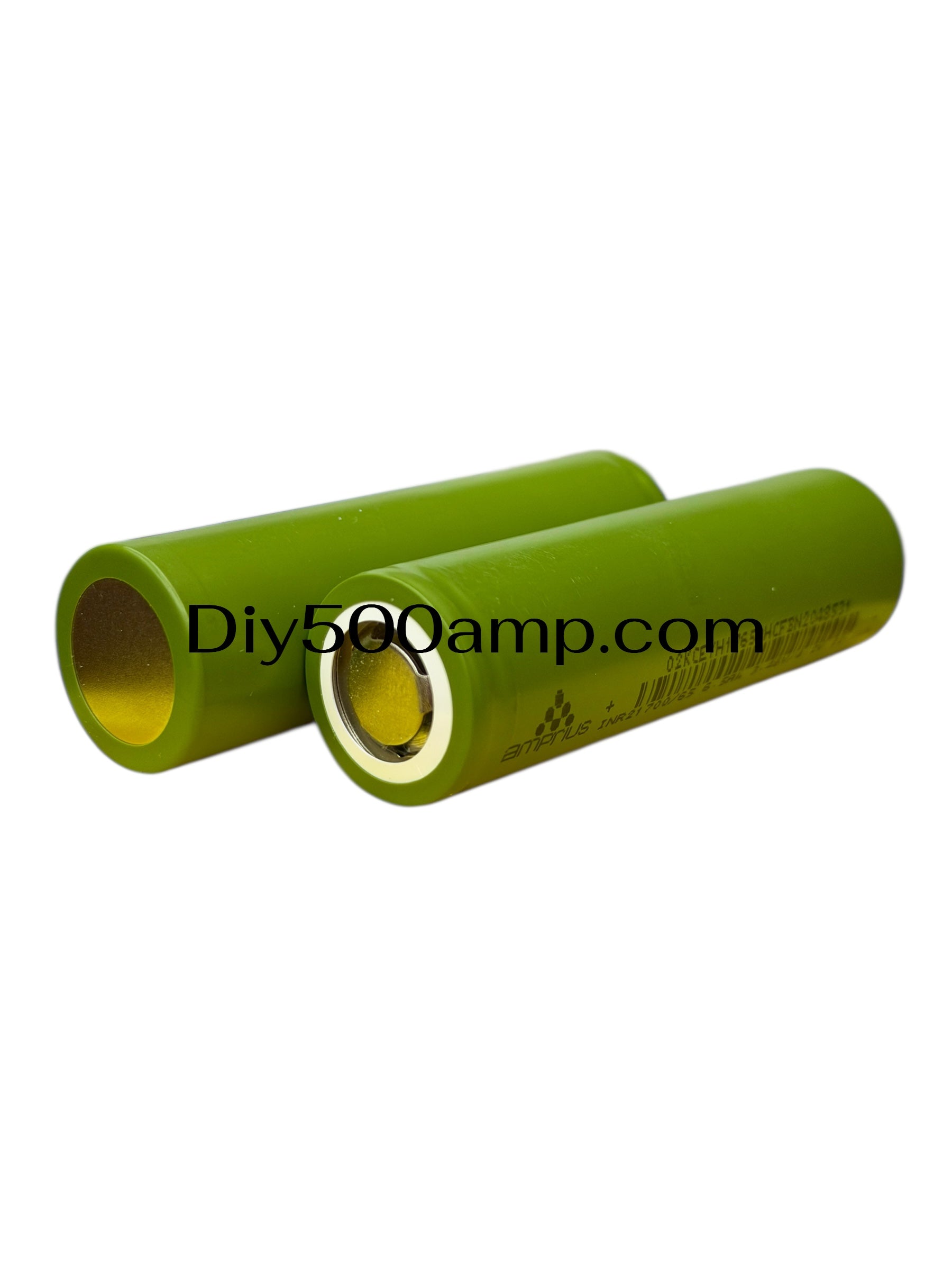 Two Amprius INR21700-65A 6500mAh lithium-ion battery cells, side view