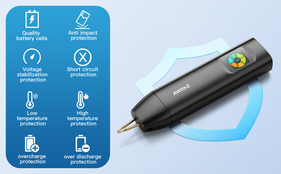 AWithZ H5 Mini Spot Welder – 5000 mAh Battery, 0–0.35 mm Welding, TFT Display