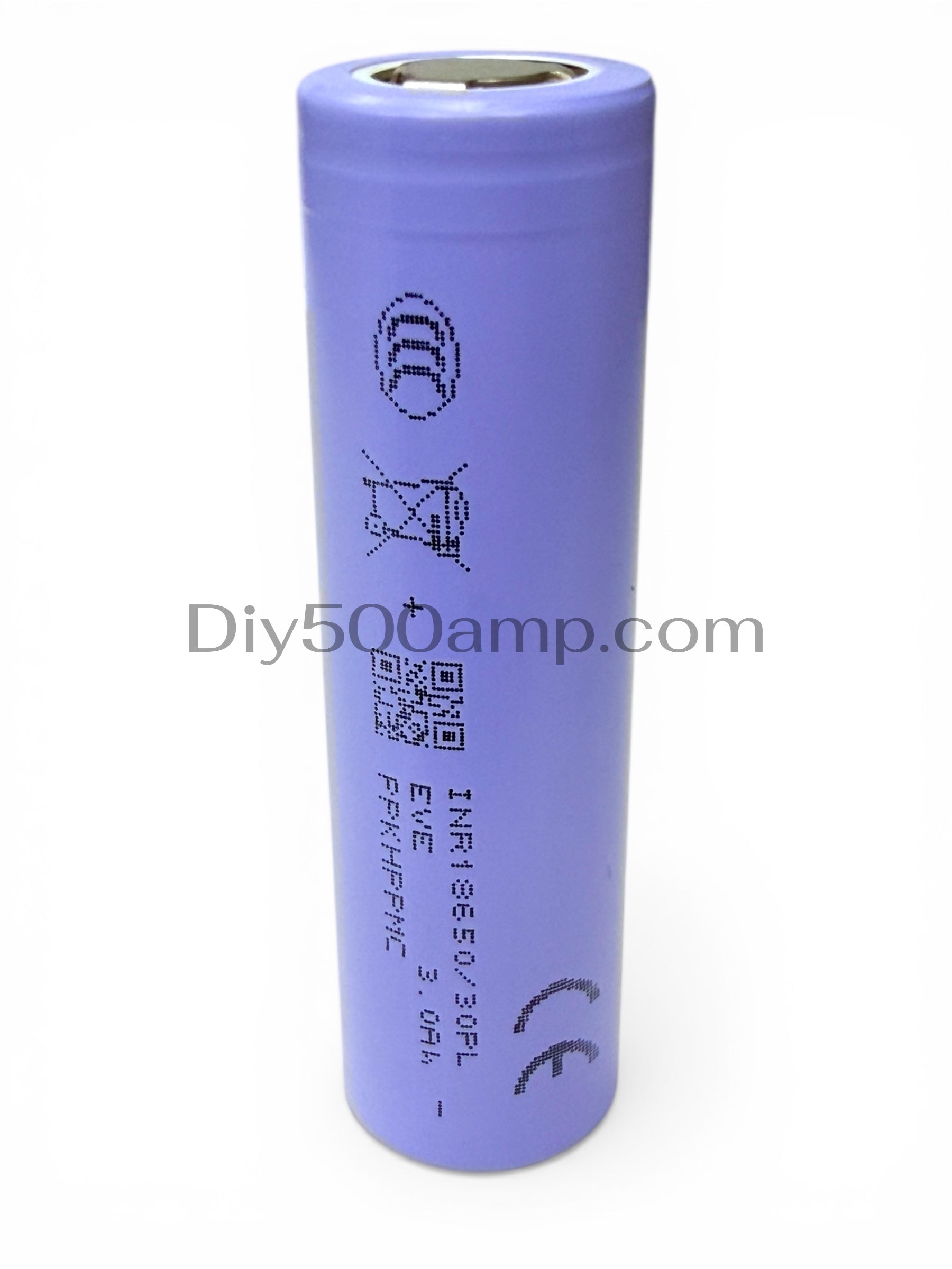 EVE INR18650/30PL 3000mAh lithium-ion battery cell, upright front view