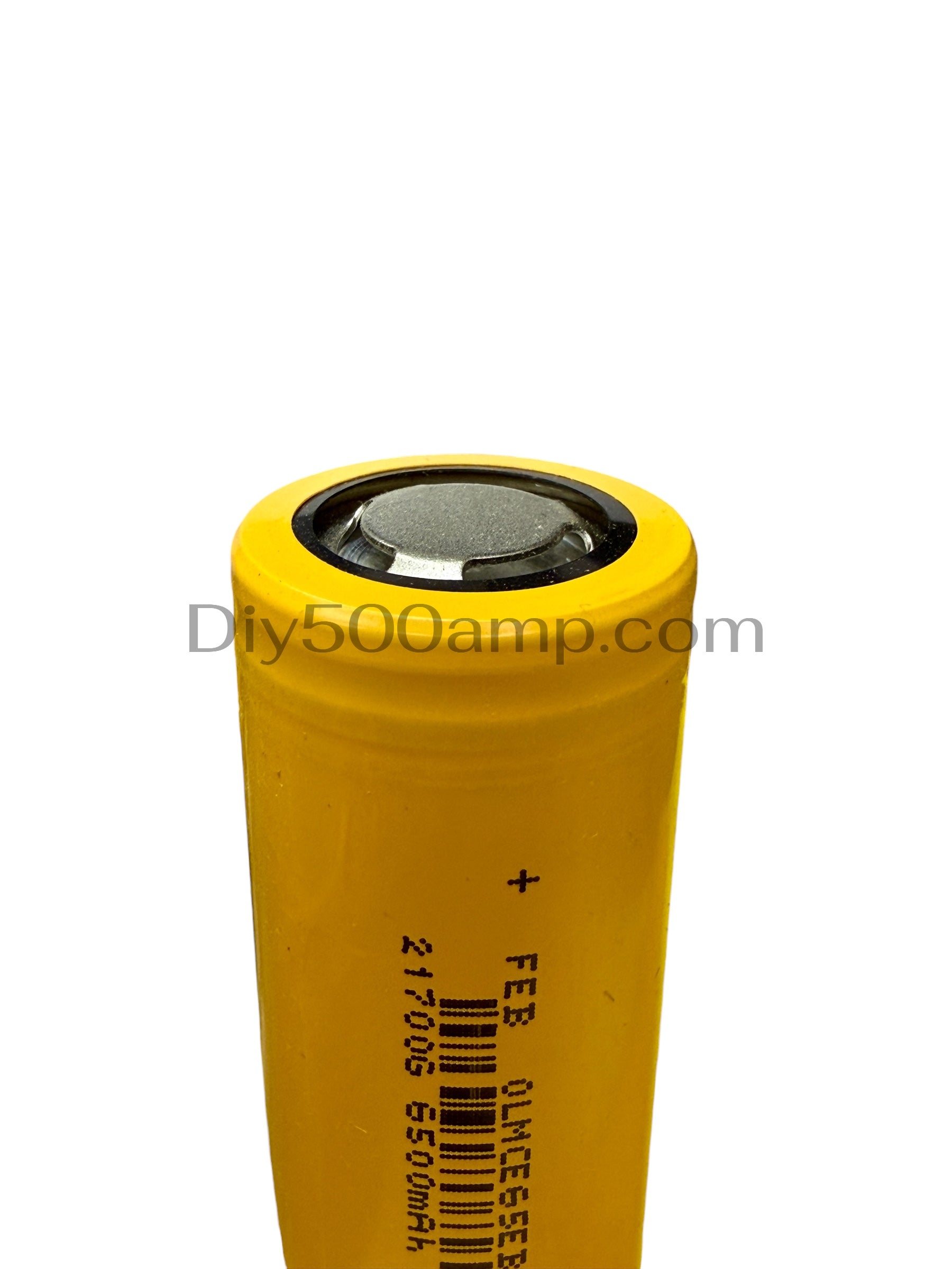 FEB 21700 6500mAh lithium-ion battery cell, top view