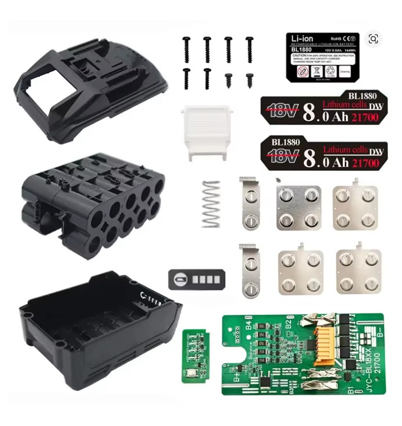 21700 Plastic Case + BMS PCBA for Makita 18V Li-ion Battery (DIY Kit)