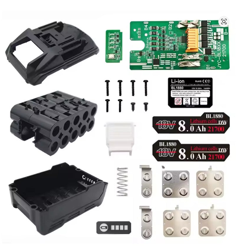 21700 Plastic Case + BMS PCBA for Makita 18V Li-ion Battery (DIY Kit)