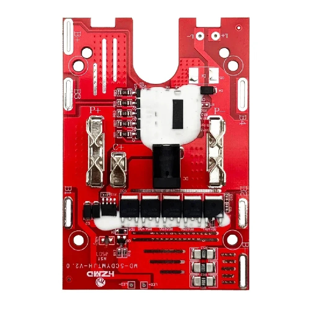 PCB close-up for 30-cell 18650 Makita-compatible DIY battery case