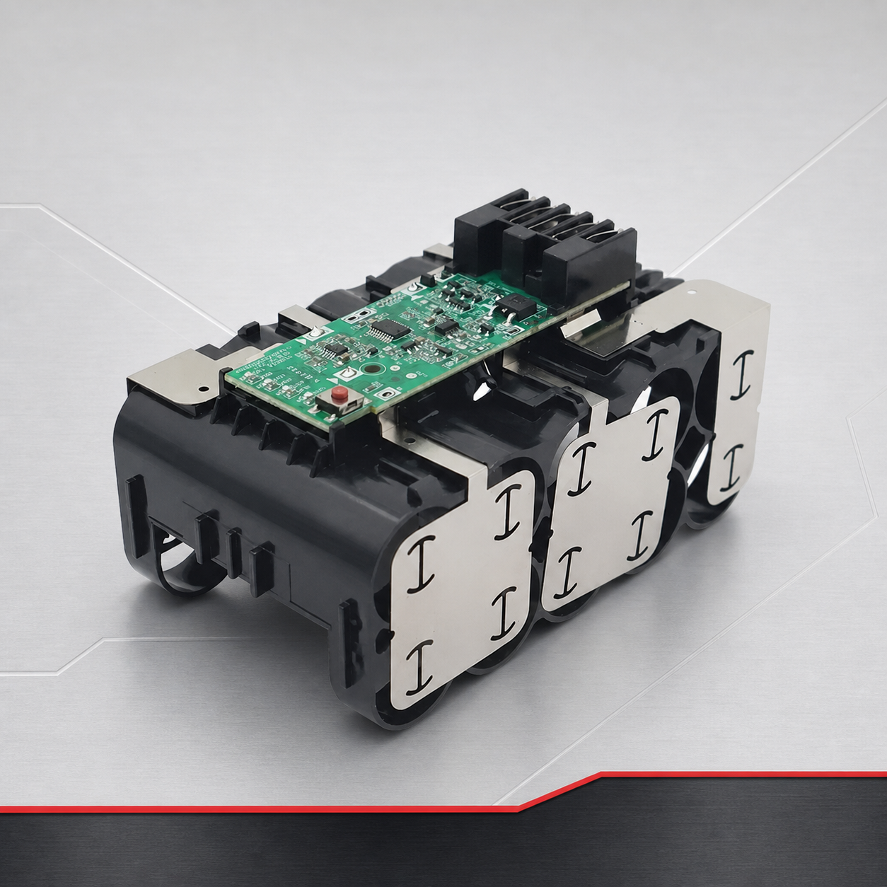 Milwaukee M18-compatible 21700 8Ah case and PCB kit alternate internal view