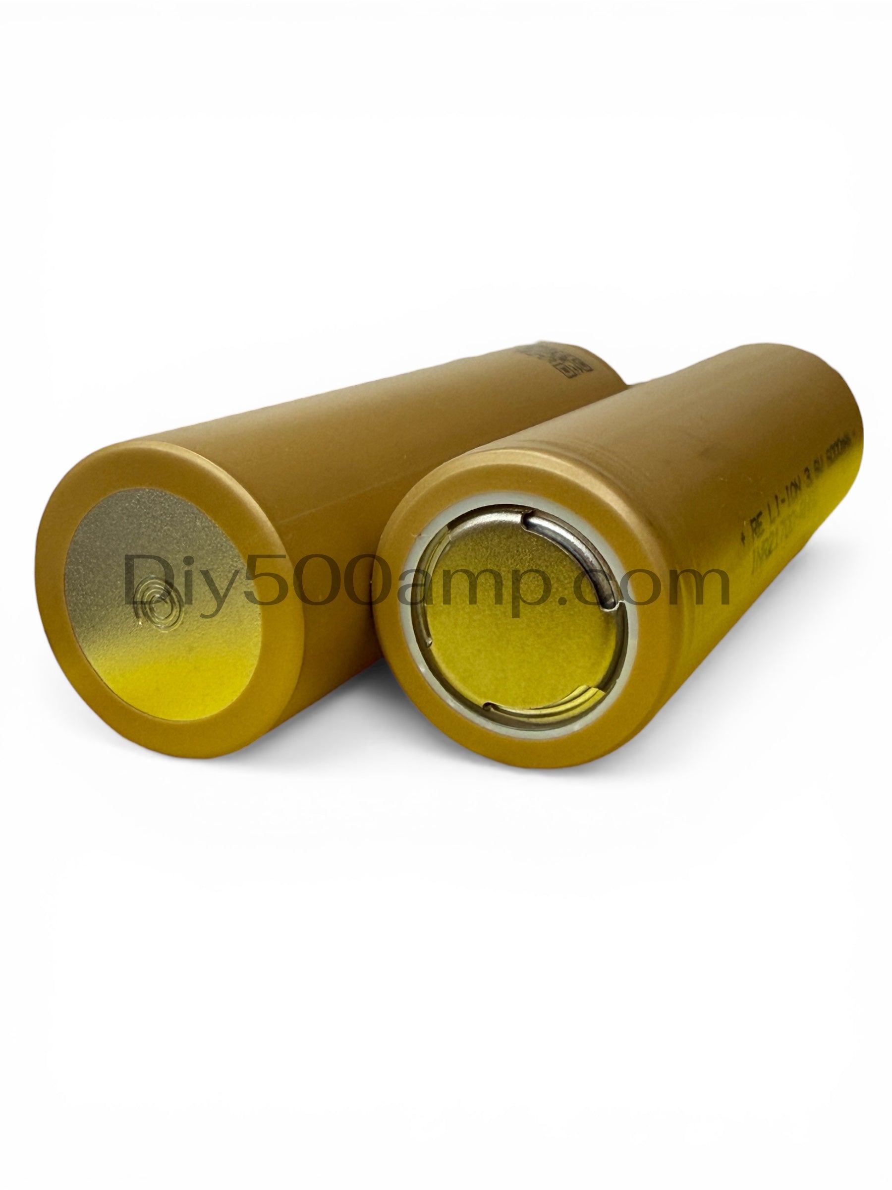 Two Reliance RH60 lithium-ion battery cells, side view