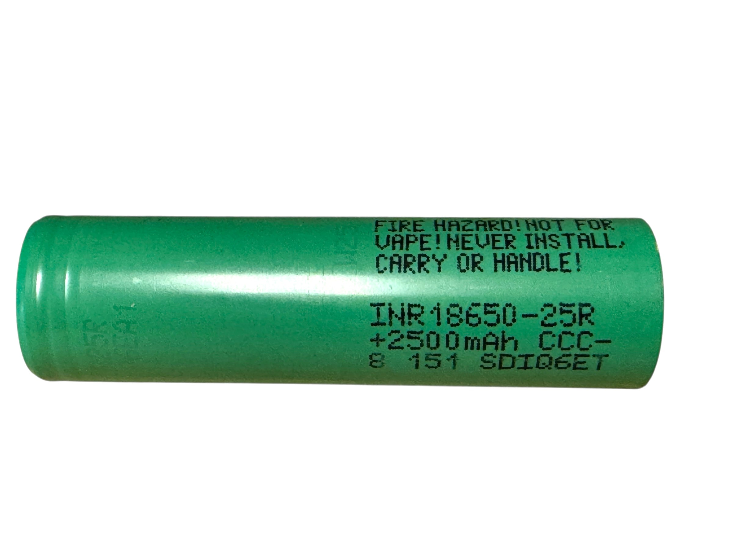 Samsung 25R 18650 Cell – 2500mAh 20A Battery - lithium-ion battery cell photo 2